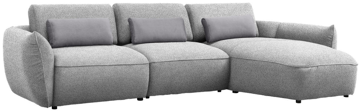 ECKSOFA Chenille Hellgrau  - Taupe/Hellgrau, Design, Kunststoff/Textil (340/190cm) - Belluti