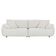 BIGSOFA in Plüsch Creme  - Creme/Schwarz, MODERN, Kunststoff/Textil (290/68/117cm) - Carryhome