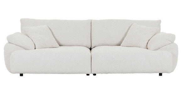 BIGSOFA in Plüsch Creme  - Creme/Schwarz, MODERN, Kunststoff/Textil (290/68/117cm) - Carryhome