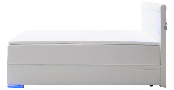 BOXSPRINGBETT 140/200 cm  in Weiß  - Silberfarben/Weiß, Design, Kunststoff/Textil (140/200cm) - Xora
