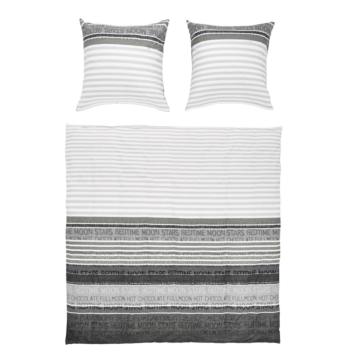 BETTWÄSCHE Davos Biber 200/200 cm  - Dunkelgrau/Hellgrau, KONVENTIONELL, Textil (200/200cm) - Janine