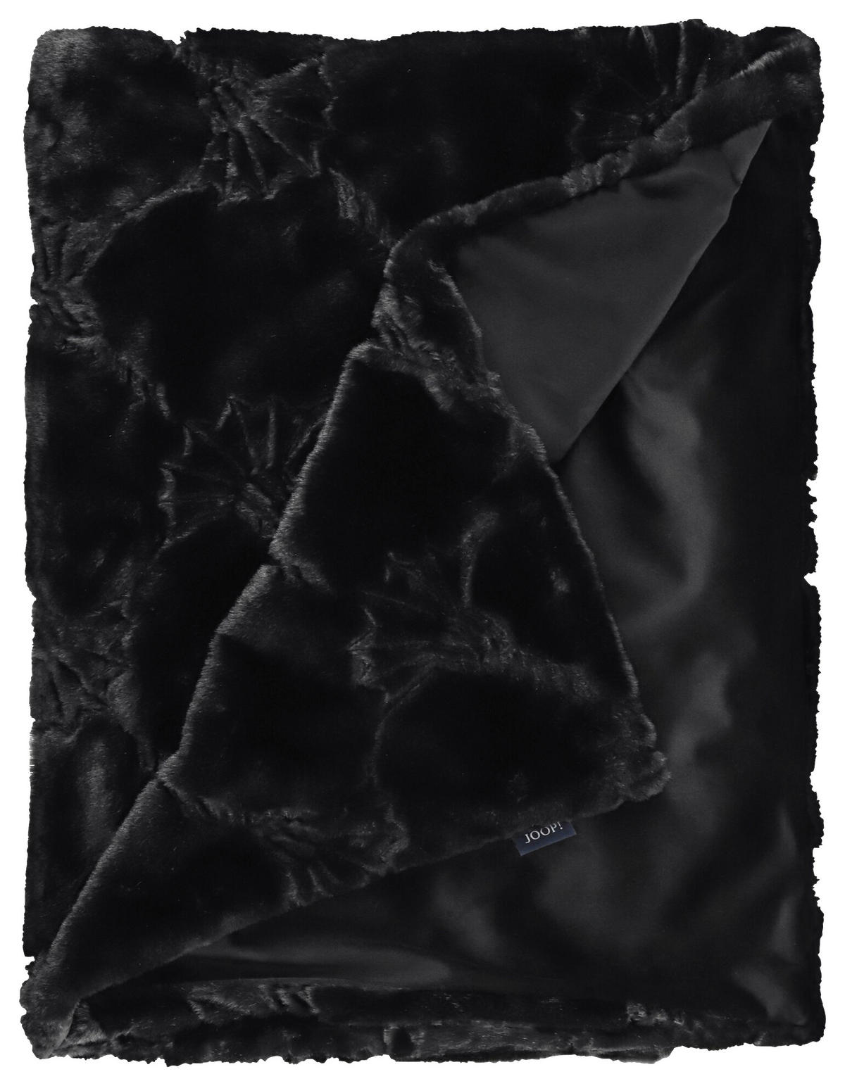 PLAID J! Cozy Cornflower schwarz 130/170 cm  - Schwarz, Design, Textil (130/170cm) - Joop!