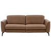 3-SITZER-SOFA in Echtleder Haselnussfarben  - Schwarz/Haselnussfarben, Natur, Leder/Metall (222/81/110cm) - Valdera