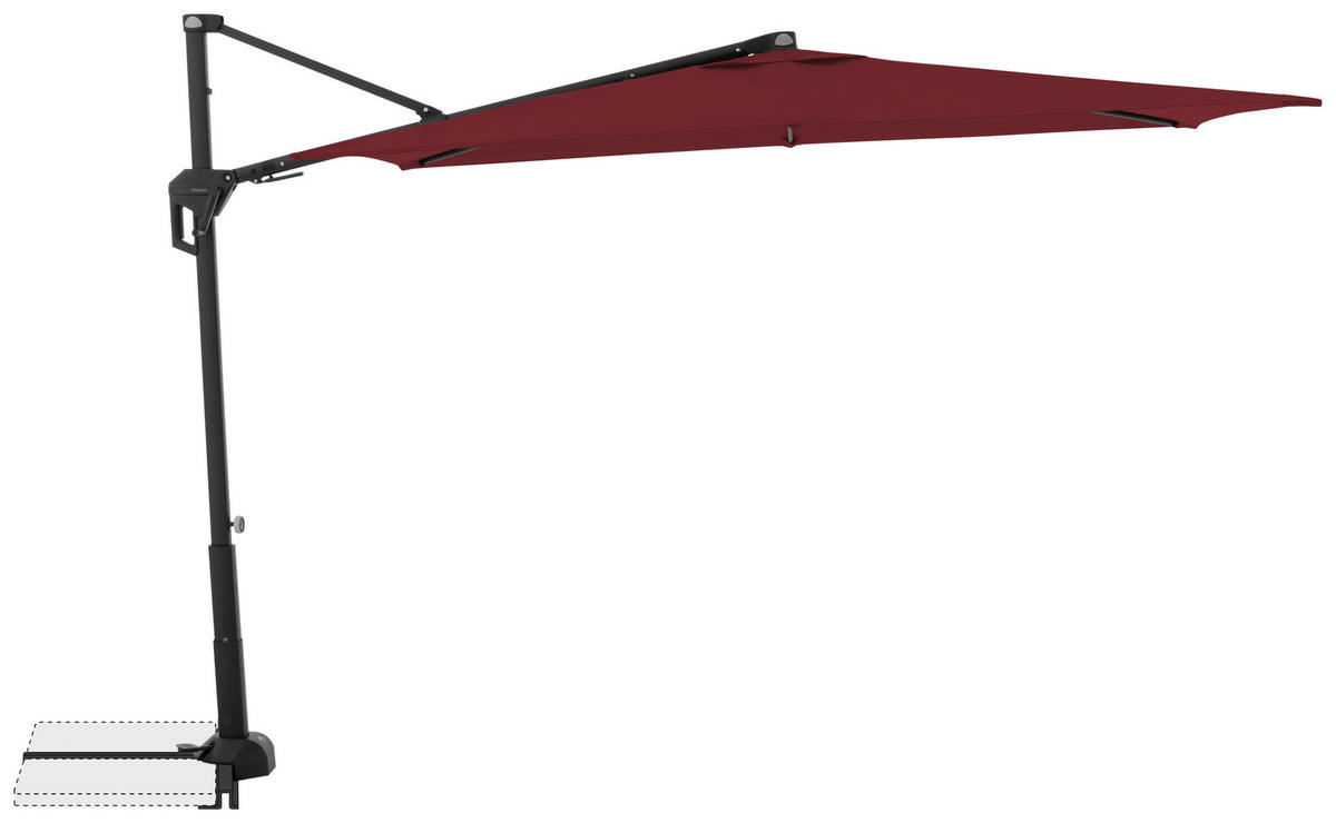 SENČNIK - črna/bordo, Basics, kovina/tekstil (240/135cm) - Doppler