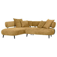 ECKSOFA in Chenille Gelb  - Gelb/Schwarz, Design, Holz/Textil (200/265cm) - Landscape