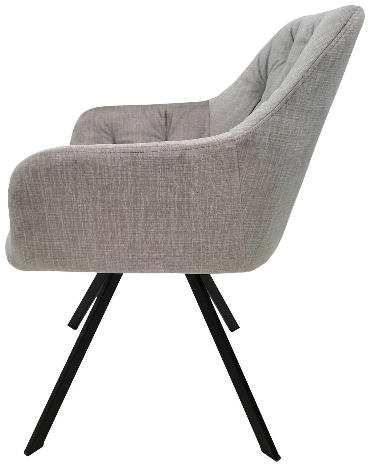 SADA ŽIDLÍ S PODRUČKAMI 2 kusy - černá/světle šedá, Moderní, kov/textil (57/85/62cm) - MID.YOU
