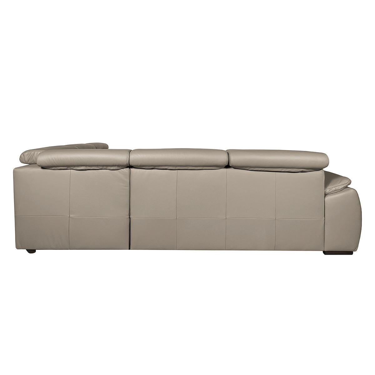 ECKSOFA Hellgrau Echtleder  - Wengefarben/Hellgrau, Design, Leder/Holz (265/265cm) - Livetastic