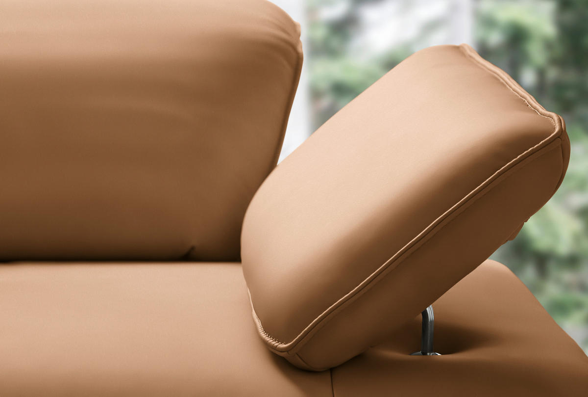 ECKSOFA  in Echtleder Cognac  230/290 cm  - Cognac/Anthrazit, Design, Leder/Metall (230/290cm) - Johann Jakob