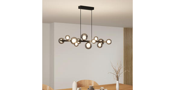 LED-HÄNGELEUCHTE Regulus 95/27/150 cm  - Schwarzbraun, Design, Glas/Metall (95/27/150cm) - Dieter Knoll
