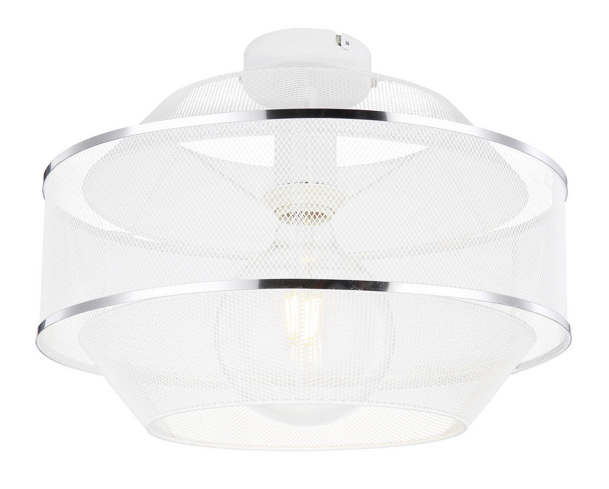 DECKENLEUCHTE  35/26 cm    - Chromfarben/Weiss, Trend, Metall (35/26cm) - Globo
