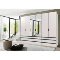 FALTTÜRENSCHRANK  in Weiß  - Schwarz/Weiß, Design, Glas/Holzwerkstoff (300/216/58cm) - Boxxx