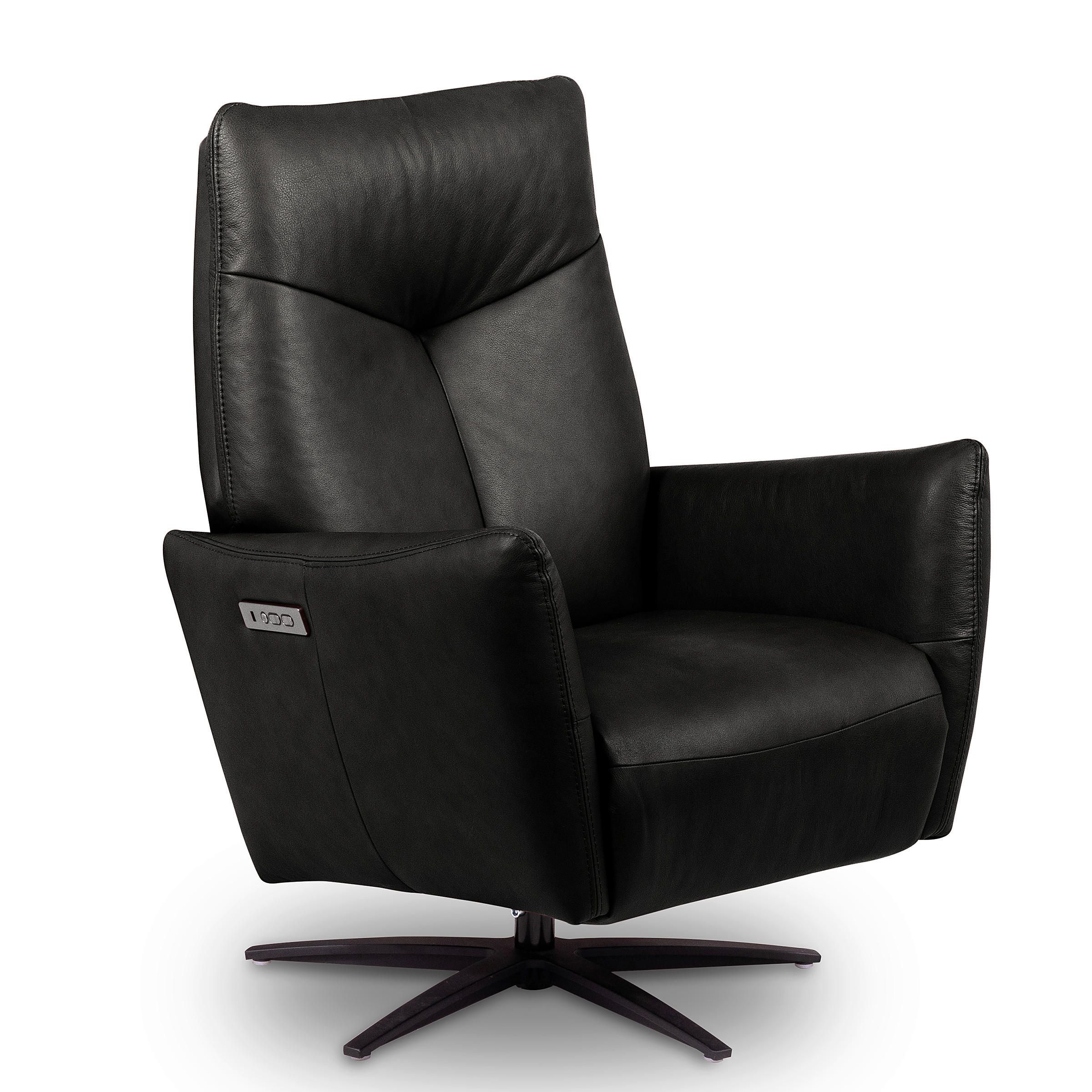 RELAXSESSEL Leder Schwarz  - Schwarz, Design, Leder/Metall (76/107/88cm) - Livetastic