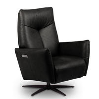 RELAXSESSEL Leder Schwarz  - Schwarz, Design, Leder/Metall (76/107/88cm) - Livetastic