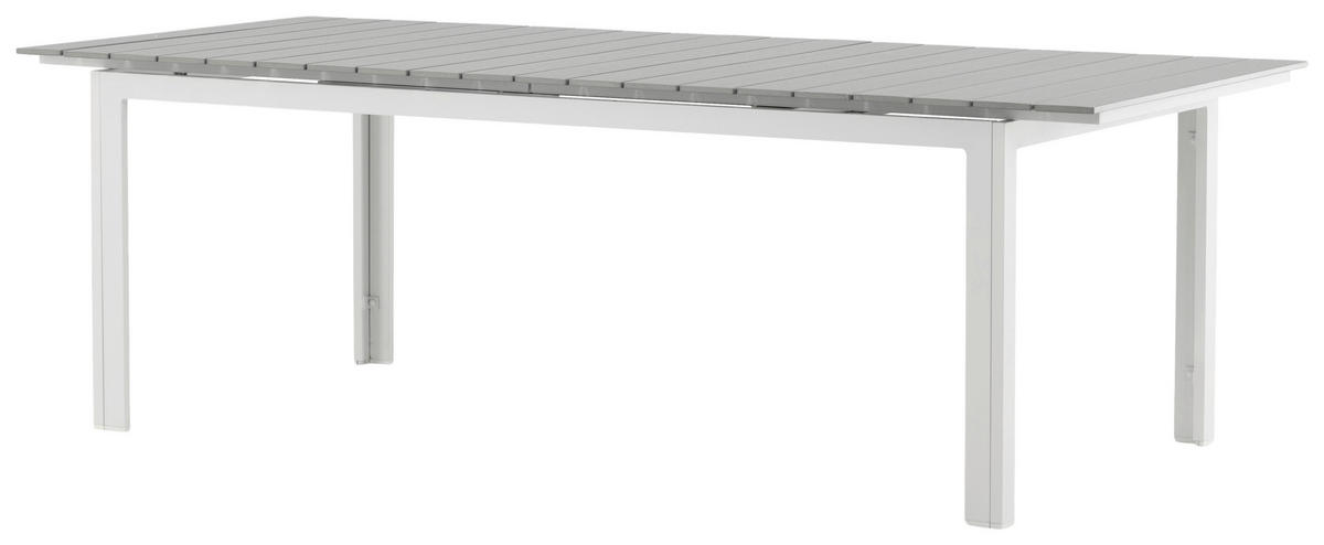 GARTENTISCH Metall Grau, Weiß rechteckig  - Weiß/Grau, KONVENTIONELL, Metall (229/100/75cm) - Gardenson