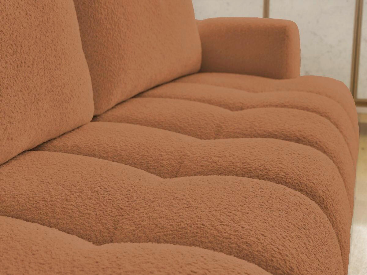 SCHLAFSOFA FUJI Bouclé Orange  inkl.  - Schwarz/Orange, MODERN, Kunststoff/Textil (251/113/88cm)