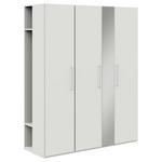 KLEIDERSCHRANK  in Weiß  - Edelstahlfarben/Weiß, Design, Glas/Holzwerkstoff (177,6/213,6/59,3cm) - Cantus