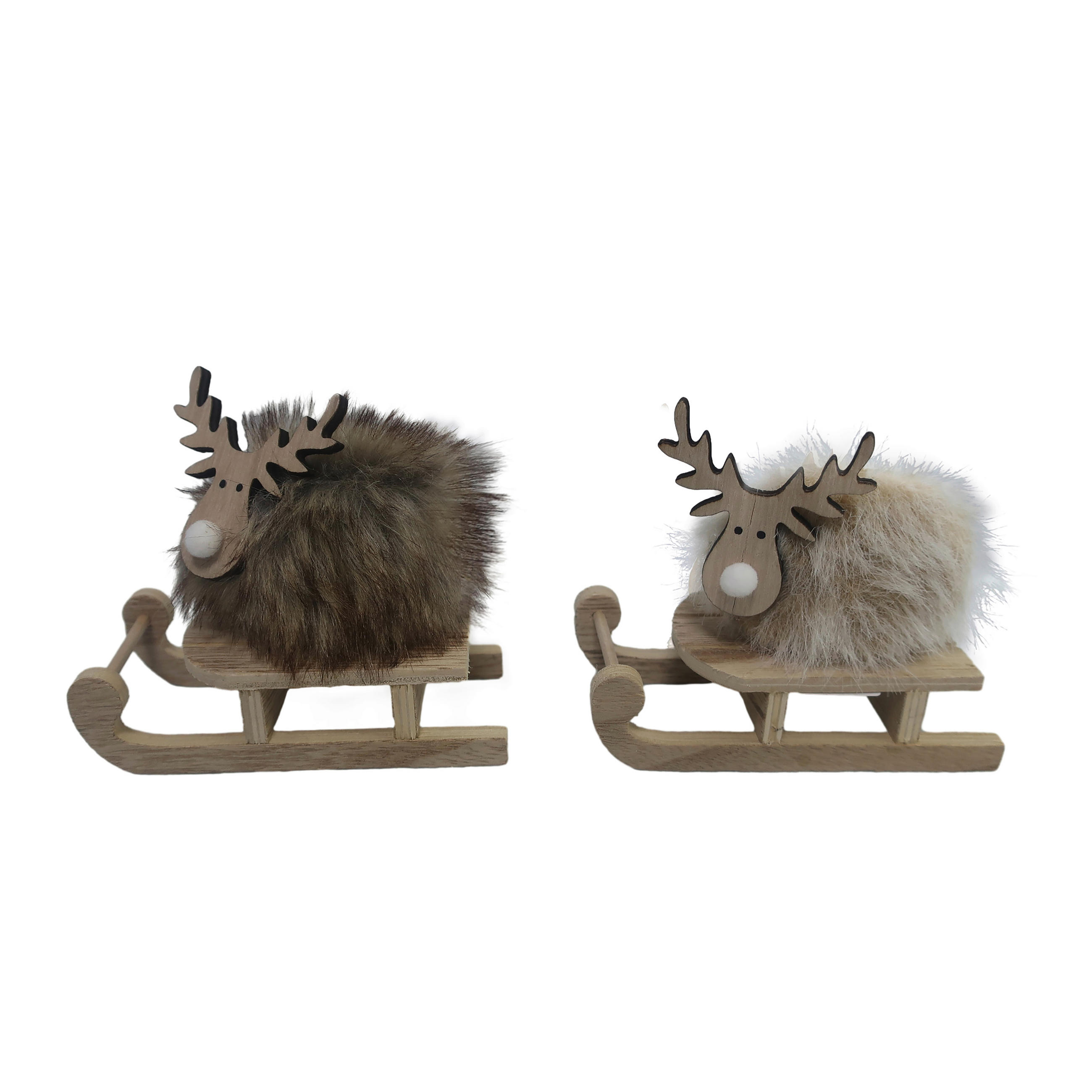 OKRASNI SEVERNI JELEN - naravne barve, Trendi, tekstil/leseni material (12,5/5,5/11cm) - X-Mas