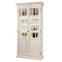 VITRINE in massiv Pinie Weiß  - Weiß, LIFESTYLE, Holz (116/217/46cm) - Livetastic