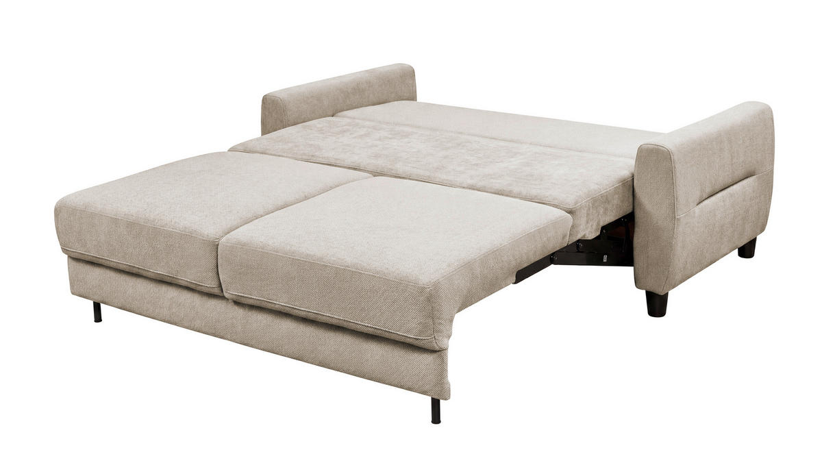 SCHLAFSOFA Webstoff Creme  - Creme/Schwarz, Modern, Holz/Textil (192/83/99cm) - MID.YOU