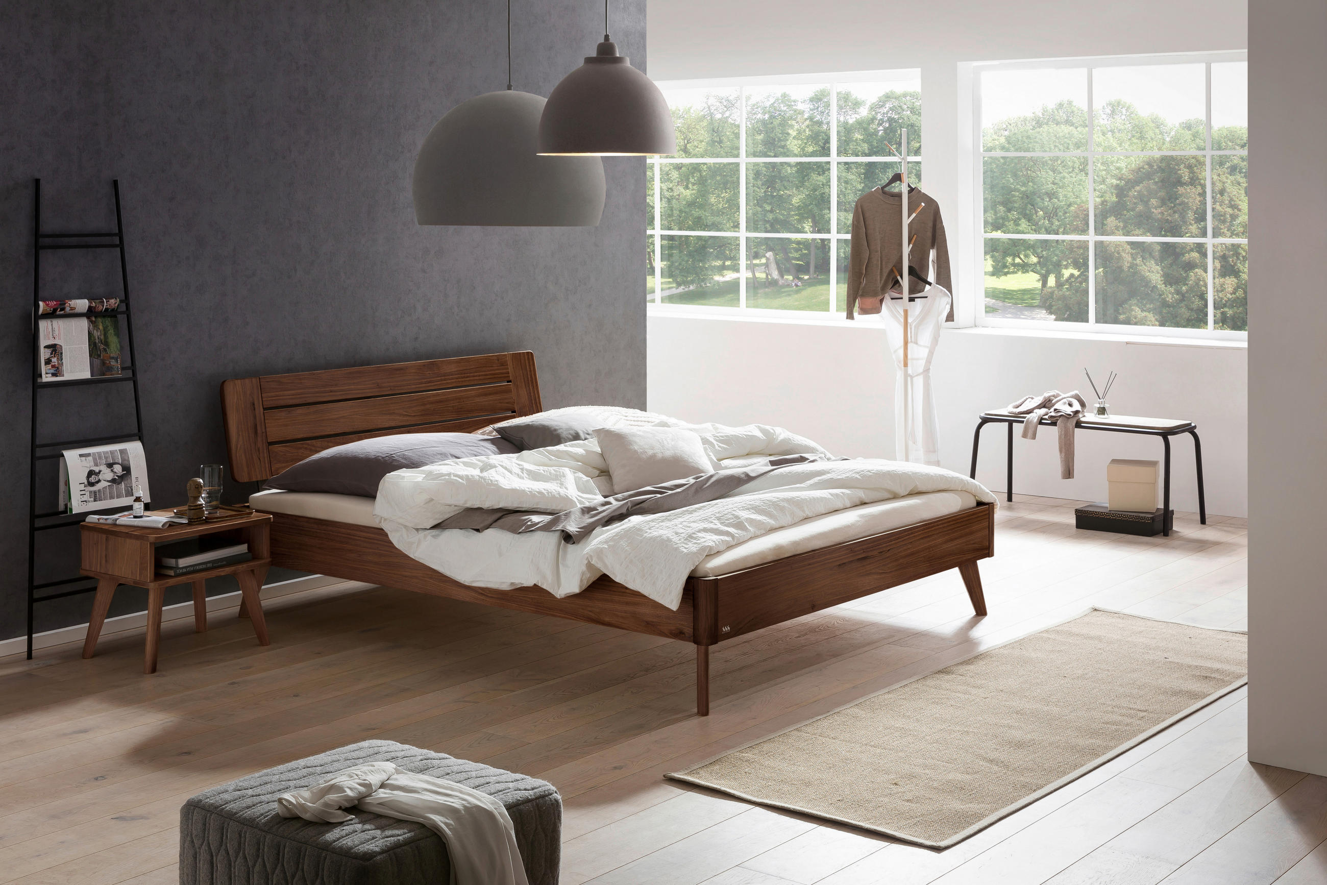 BETT 140/200 cm  in Nussbaumfarben  - Nussbaumfarben, KONVENTIONELL, Holz (140/200cm) - Hasena