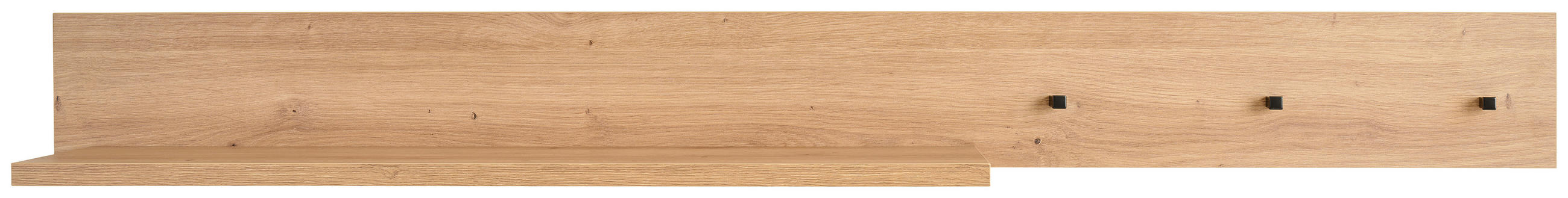 NÁSTĚNNÝ REGÁL dub artisan, - šedá/černá, Trend, kov/kompozitní dřevo (136/14/20cm) - Jimmylee