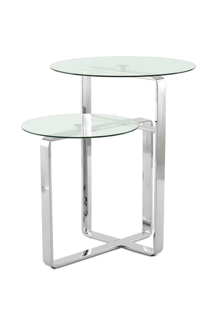 BEISTELLTISCH in Metall, Glas  - Silberfarben, Design, Glas/Metall (59/60/59cm) - Kayoom
