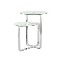 BEISTELLTISCH in Metall, Glas  - Silberfarben, Design, Glas/Metall (59/60/59cm) - Kayoom