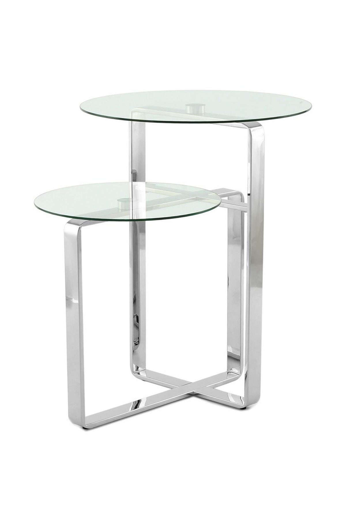 BEISTELLTISCH in Metall, Glas  - Silberfarben, Design, Glas/Metall (59/60/59cm) - Kayoom