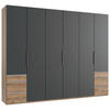 Dulap Cu Uși Rotative, 300/236/58 cm, grafit, culoare lemn stejar - scânduri de stejar/culoare crom, Modern, material pe bază de lemn (300/236/58cm) - MID.YOU