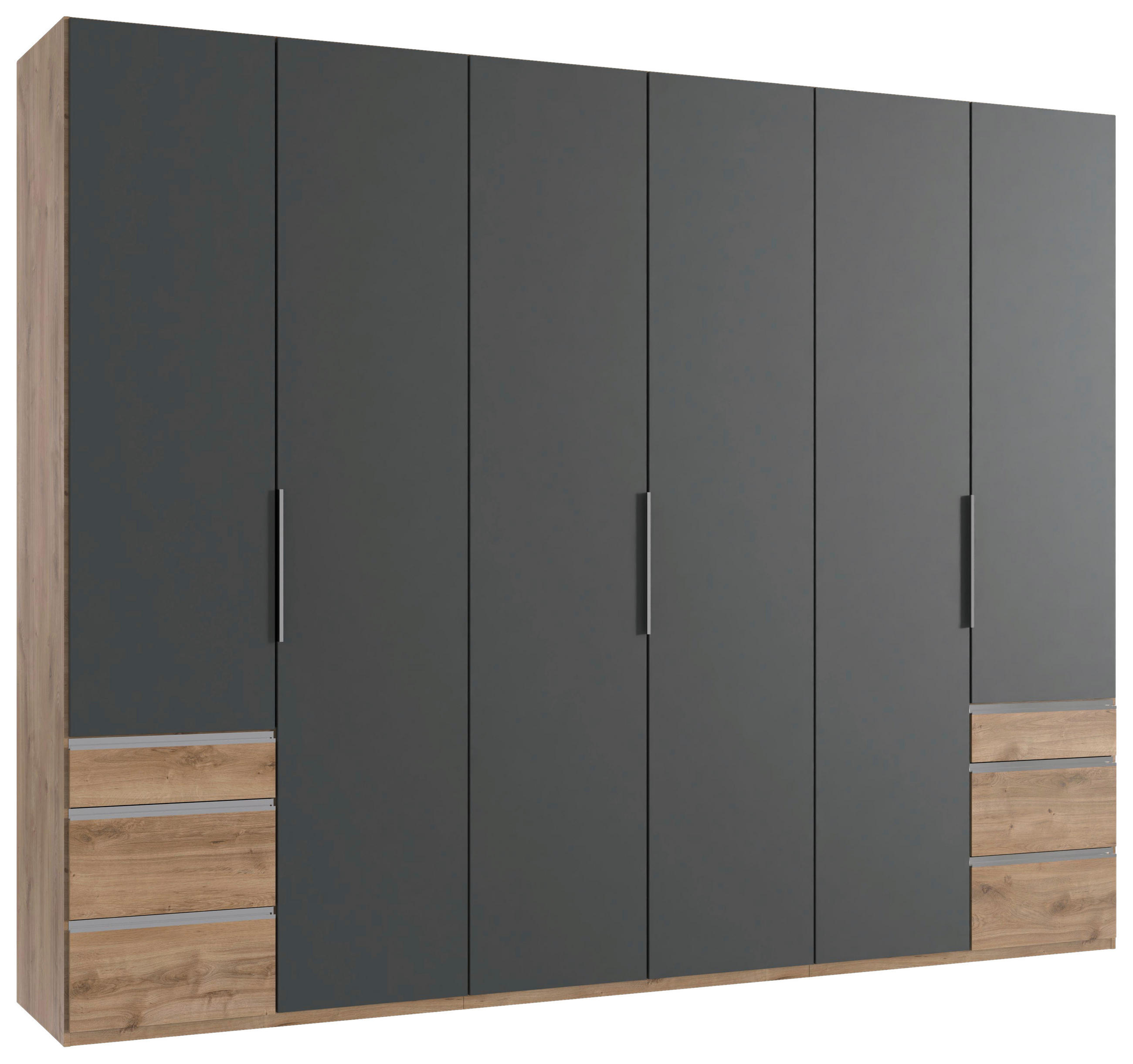 Mid.you Drehtürenschrank Wimex Level 36A Graphit, Eiche 300x236x58 cm