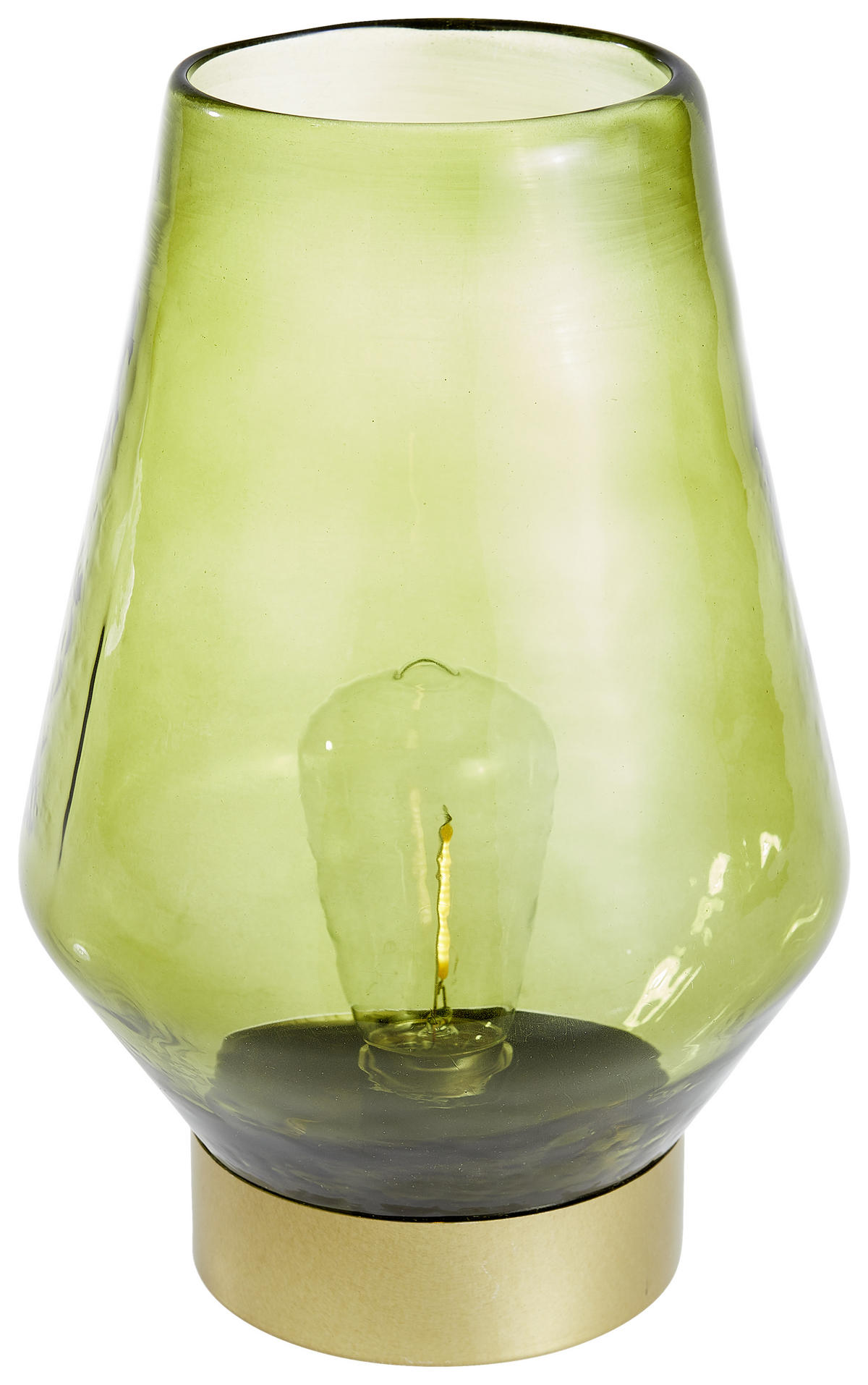 LED-TISCHLEUCHTE - Goldfarben/Grün, Basics, Glas (16/23,5/16cm) - Light & Living