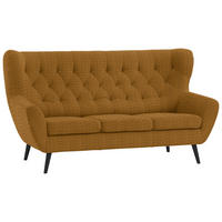 3-SITZER-SOFA Skagen in Cord Currygelb  - Currygelb/Schwarz, Design, Holz/Textil (187/101/95cm) - Stylife