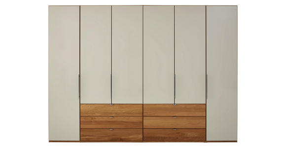 FALTTÜRENSCHRANK in Eichefarben, Champagner - Chromfarben/Champagner, KONVENTIONELL, Holz/Holzwerkstoff (300/216/58cm) - Dieter Knoll