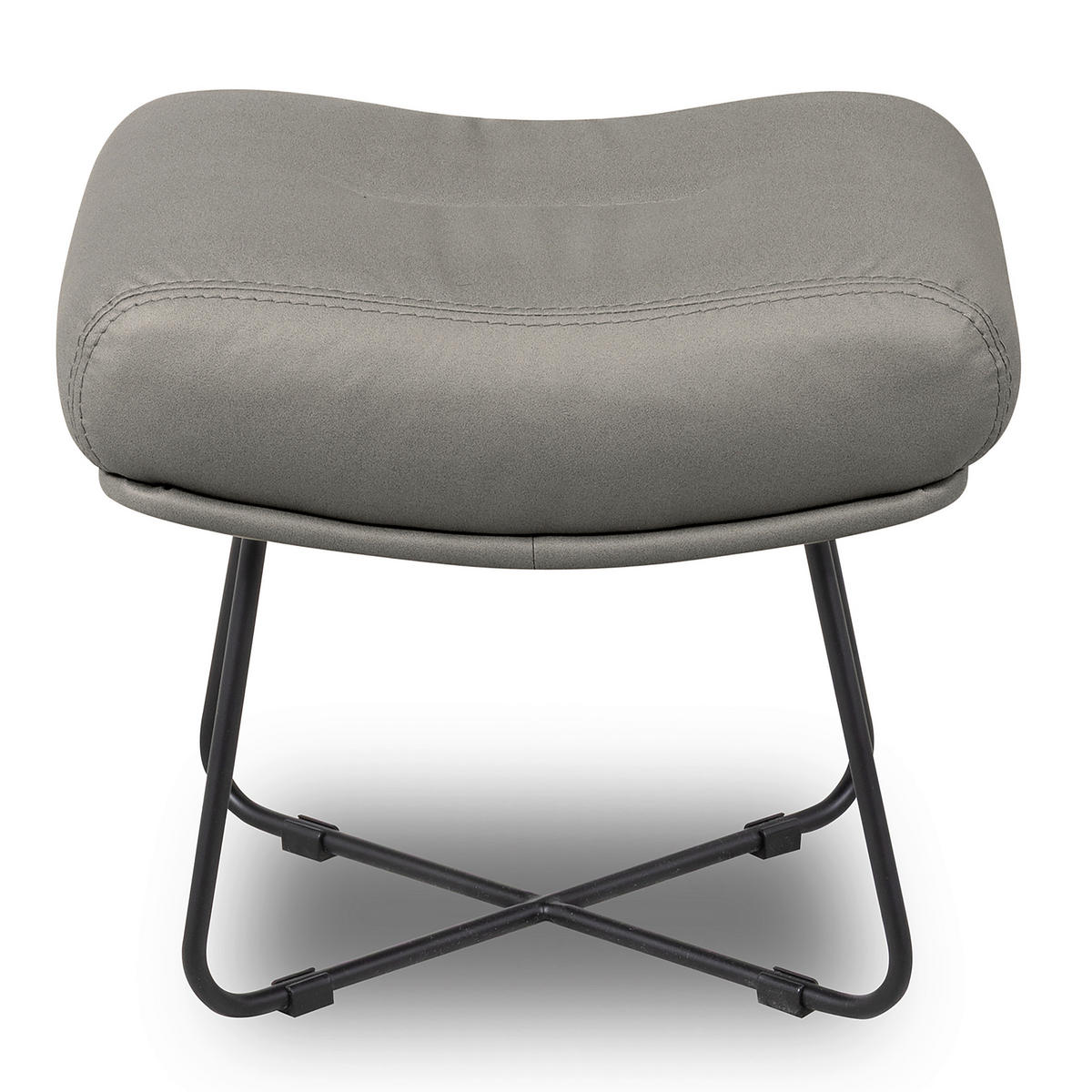 SESSELSET Lederlook Schieferfarben  - Schieferfarben/Beige, Design, Textil/Metall (67/87/74cm) - Livetastic