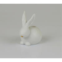 DEKOHASE - Weiss/Goldfarben, Basics, Keramik (7/10/10cm)