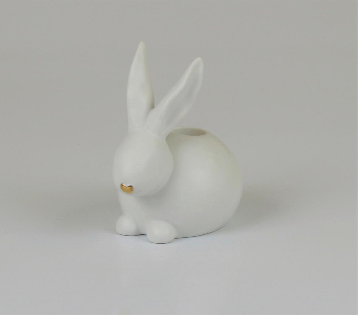 DEKOHASE - Weiss/Goldfarben, Basics, Keramik (7/10/10cm)