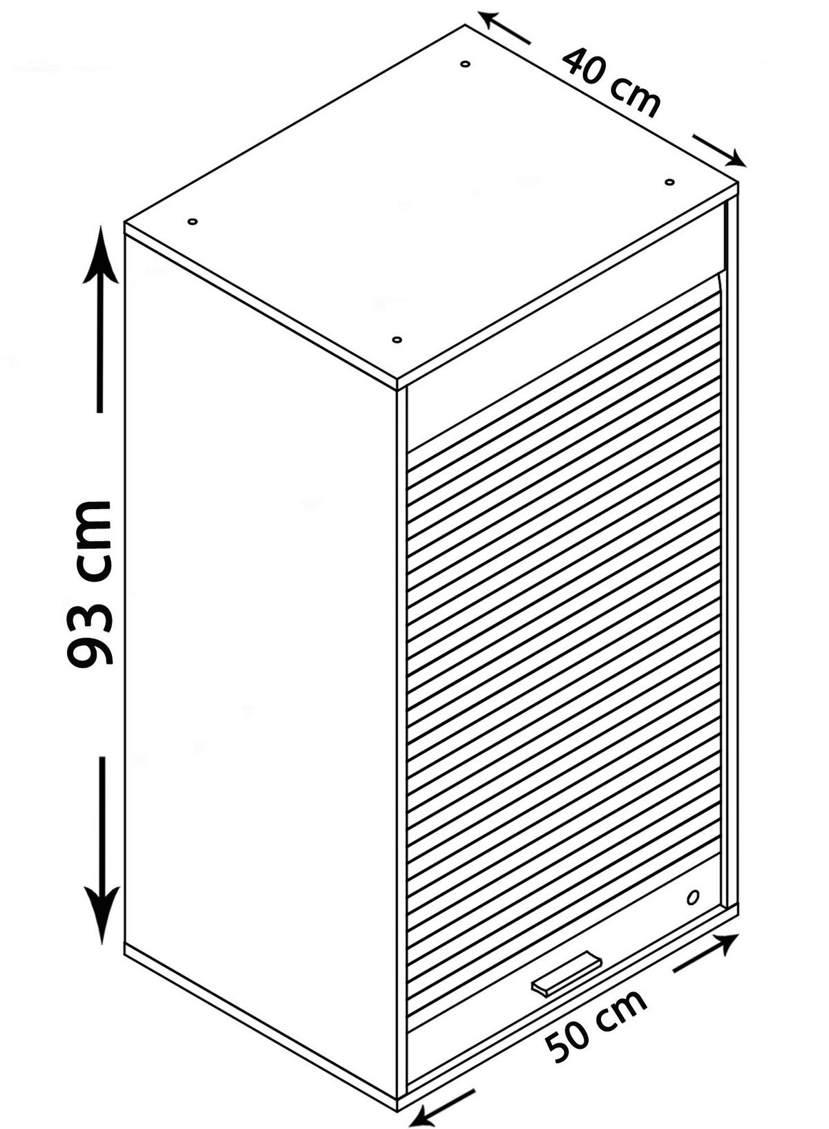 AKTENSCHRANK 50/186/40 cm  - Grau, Modern, Holzwerkstoff/Kunststoff (50/186/40cm) - MID.YOU