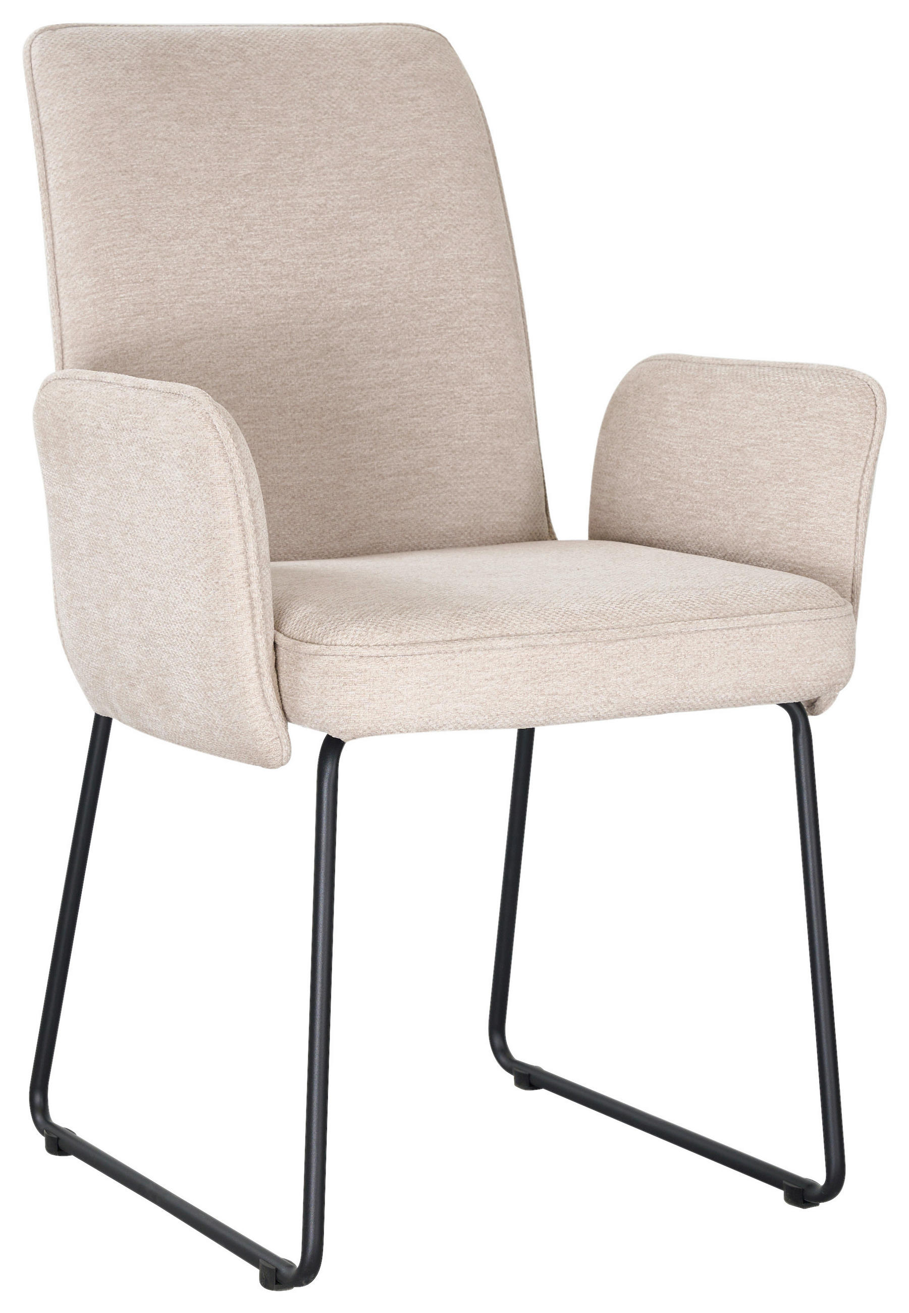 ARMLEHNSTUHL  Stoffauswahl Webstoff  - Beige/Schwarz, Design, Textil/Metall (60/92/66cm) - Stylife