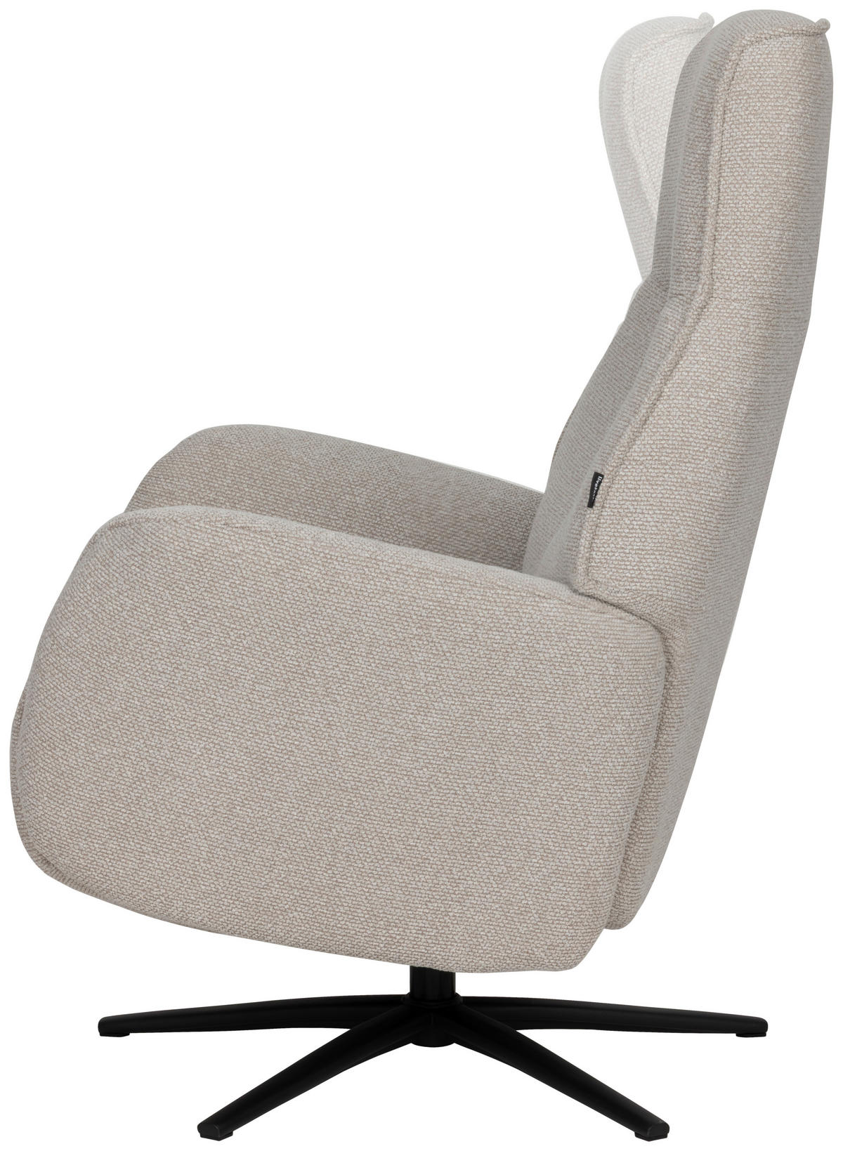 RELAXSESSEL Webstoff    - Beige/Schwarz, Design, Holz/Textil (77/112/86cm) - Livetastic