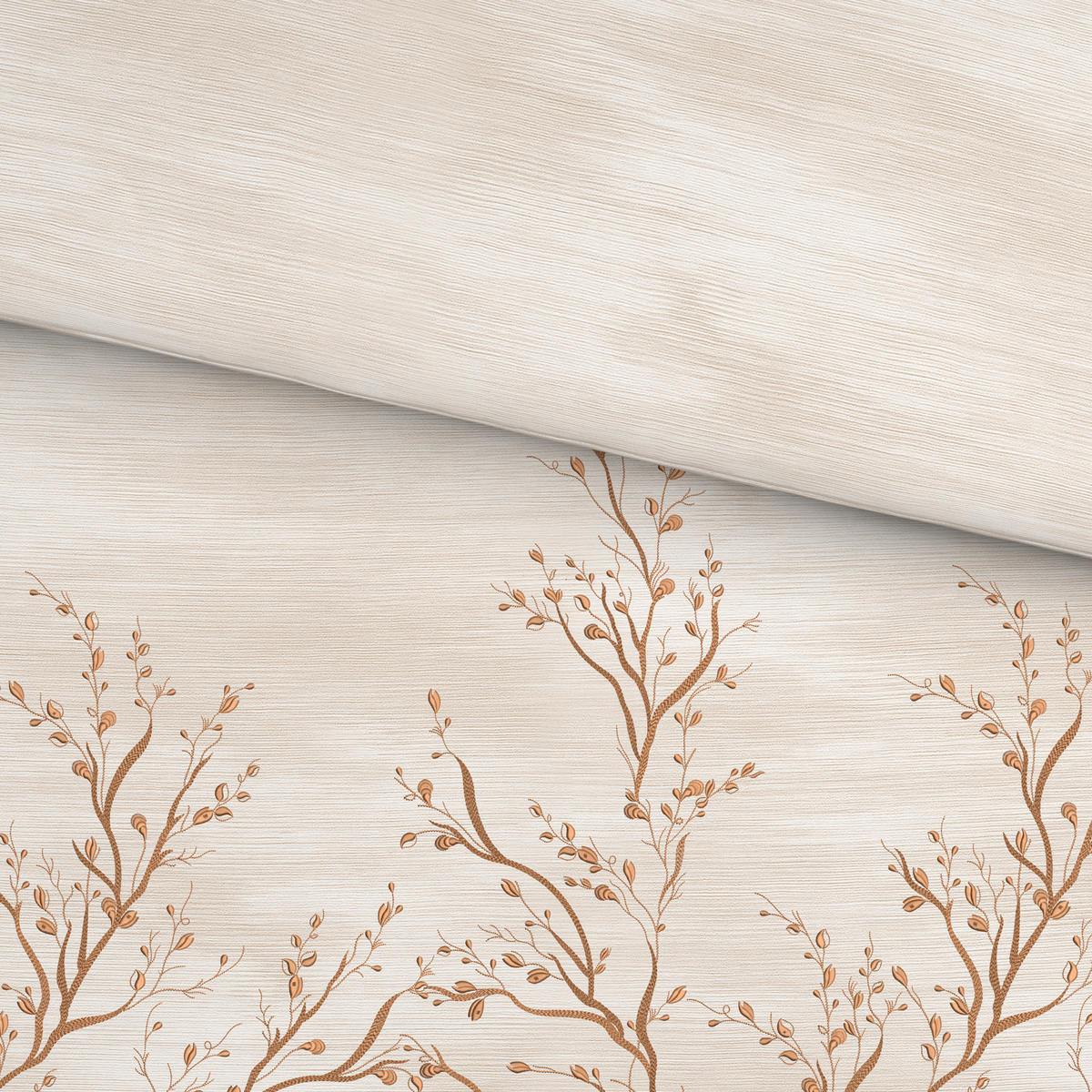 WENDEBETTWÄSCHE 2-teilig Satin 140/200 cm  - Goldfarben, KONVENTIONELL, Textil (140/200cm) - Novel