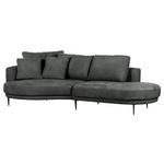 ECKSOFA in Chenille Dunkelgrau  140/275 cm  - Dunkelgrau/Schwarz, KONVENTIONELL, Textil/Metall (140/275cm) - Carryhome