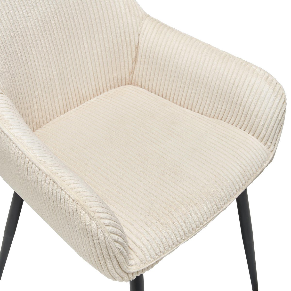 ARMLEHNSTUHL  in Eisen Cord  - Beige/Schwarz, Lifestyle, Textil/Metall (56/83/62cm) - MID.YOU