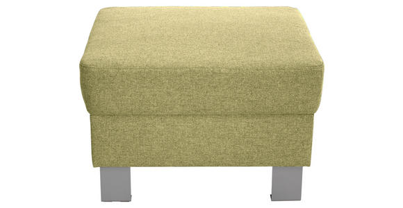 HOCKER Webstoff Grün  - Silberfarben/Grün, Design, Textil/Metall (62/41/62cm) - Xora