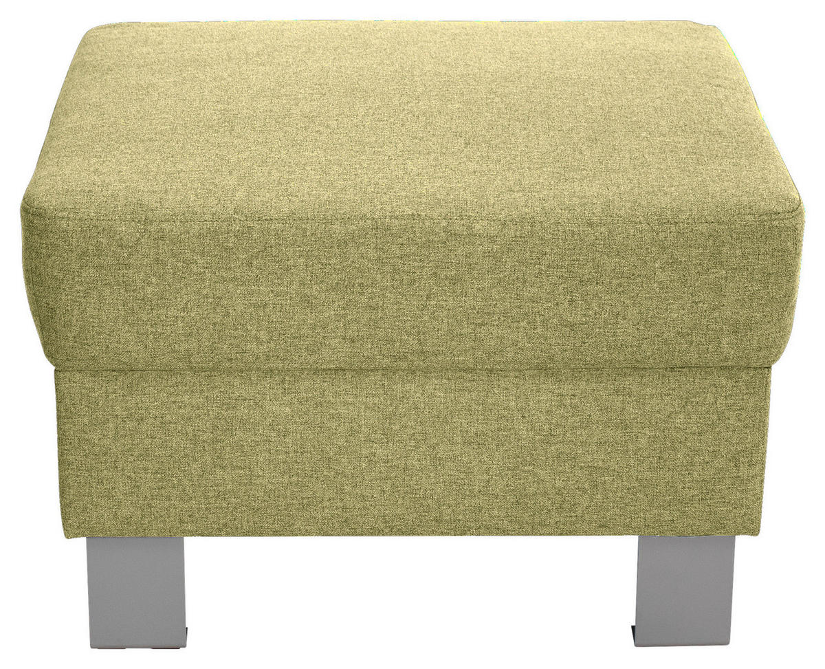 HOCKER in Textil Grün  - Silberfarben/Grün, Design, Textil/Metall (62/41/62cm) - Xora