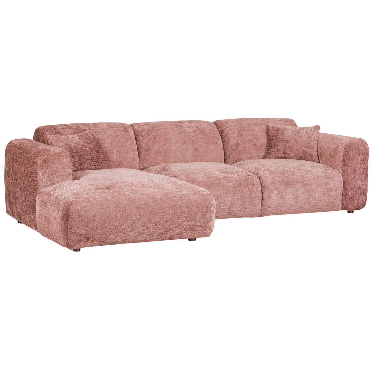 ECKSOFA Cloud Taupe, Pink Chenille  - Taupe/Pink, Design, Kunststoff/Textil (165/280cm) - Livetastic