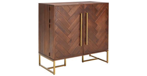BARSCHRANK in Akaziefarben - Messingfarben/Akaziefarben, KONVENTIONELL, Holz/Holzwerkstoff (100/100/50cm) - Ambia Home