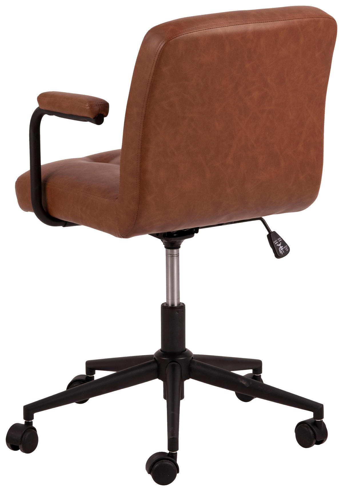 DREHSTUHL Lederlook Braun, Schwarz, Cognac  - Cognac/Schwarz, KONVENTIONELL, Textil/Metall (57/77,5/59cm) - MID.YOU
