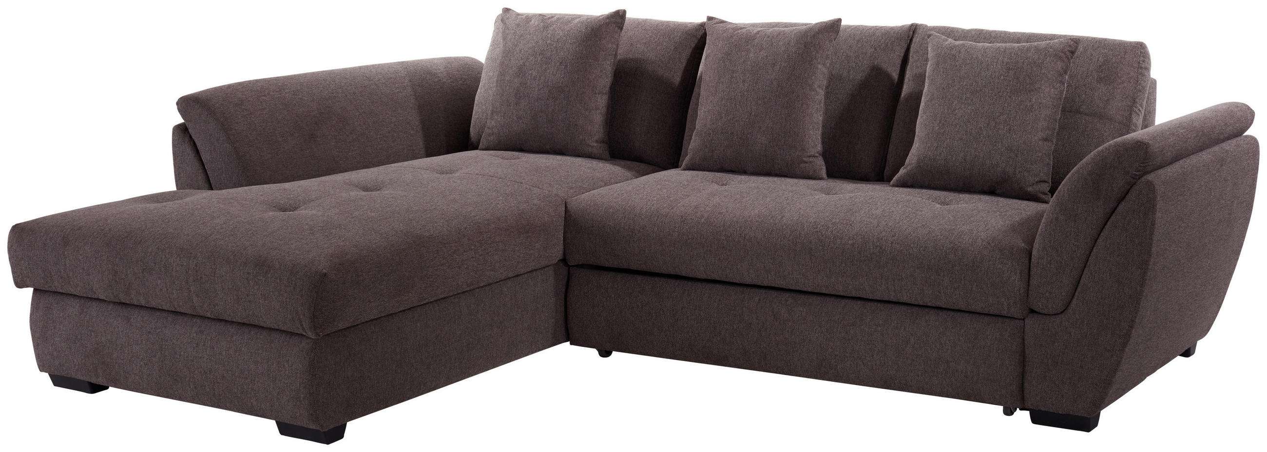 ECKSOFA Braun Webstoff  - Braun, Design (187/278cm) - Livetastic