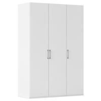 DREHTÜRENSCHRANK 151/235/61 cm,  in Weiß, 3 Tür(en)  - Edelstahlfarben/Weiß, Basics, Holzwerkstoff/Metall (151/235/61cm) - Novel