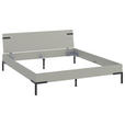 BETT 180/200 cm,  in Hellgrau  - Hellgrau/Schwarz, Design, Metall (180/200cm) - Xora